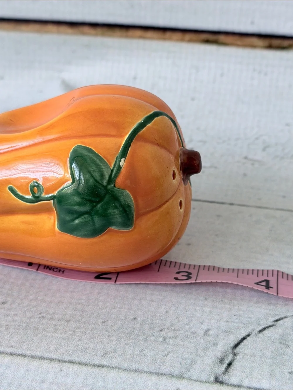 Orange Pumpkin Ceramic Salt and Pepper Shakers - Decorative Fall Kitchen Set